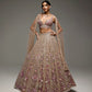 DUSTY MAUVE AND SILVER ELORA LEHENGA SET