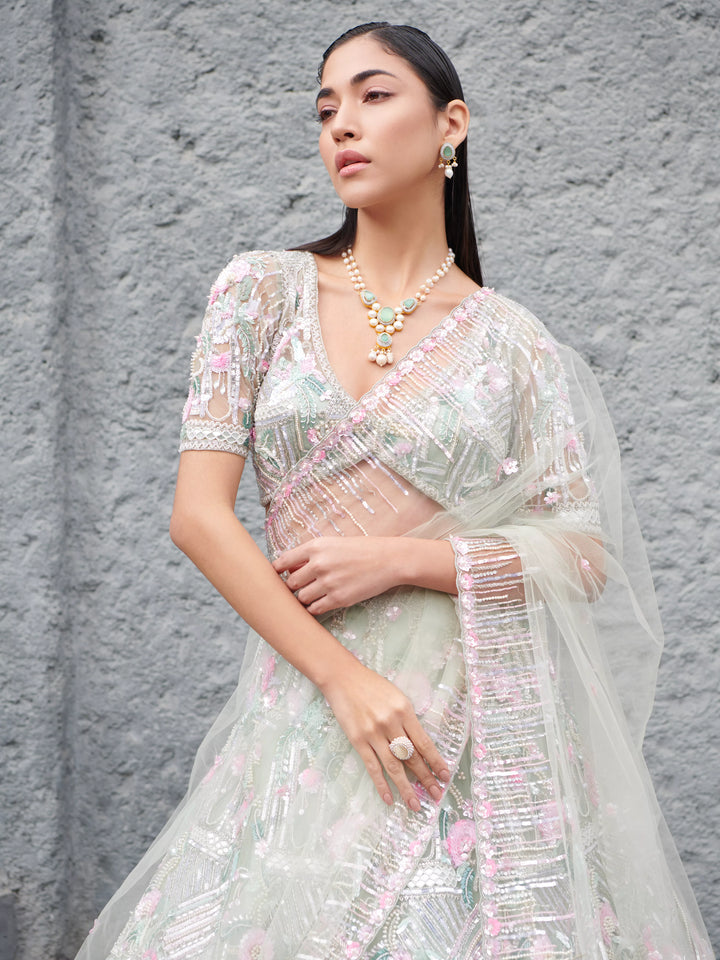 LIGHT MINT CERADON LEHENGA SET