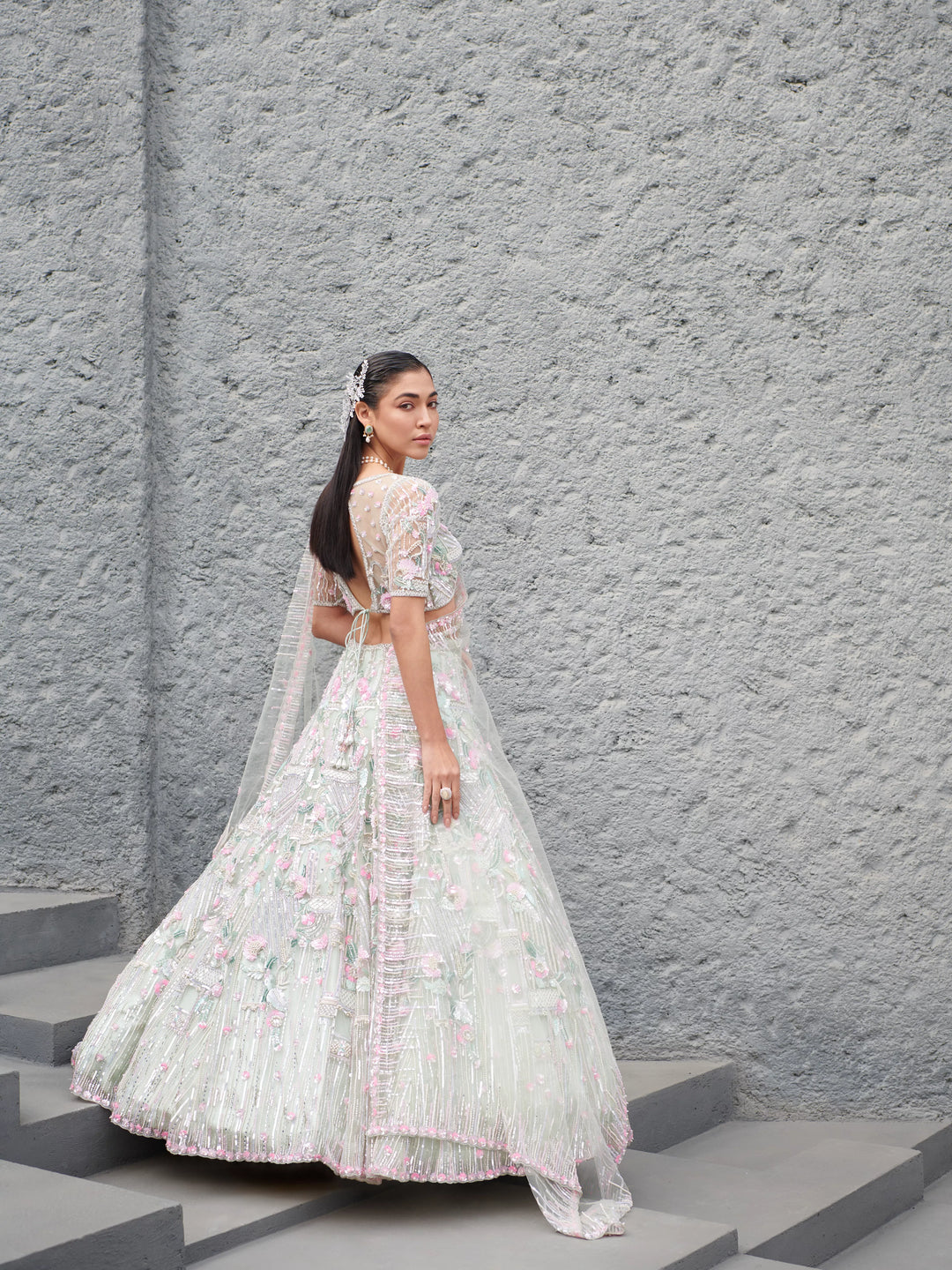 LIGHT MINT CERADON LEHENGA SET