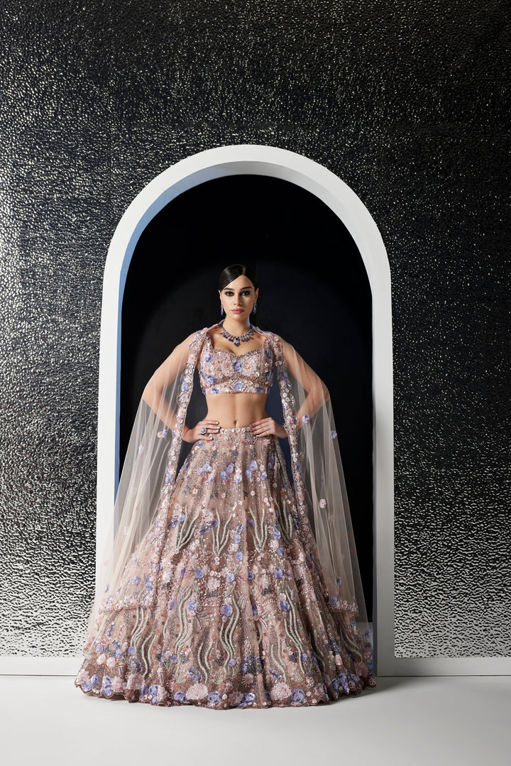 LILAC MULTICOLOR PHOENIX LEHENGA SET