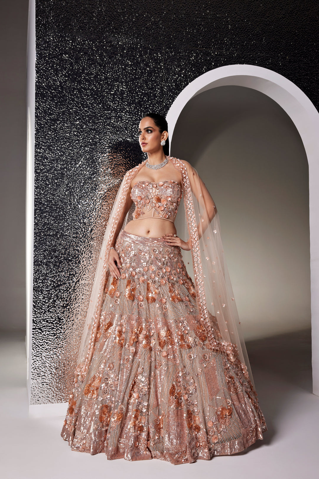 ROSE GOLD AMARA LEHENGA SET