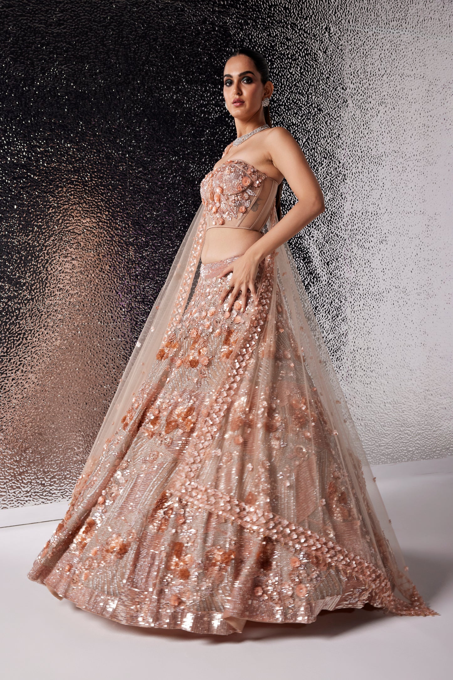 ROSE GOLD AMARA LEHENGA SET