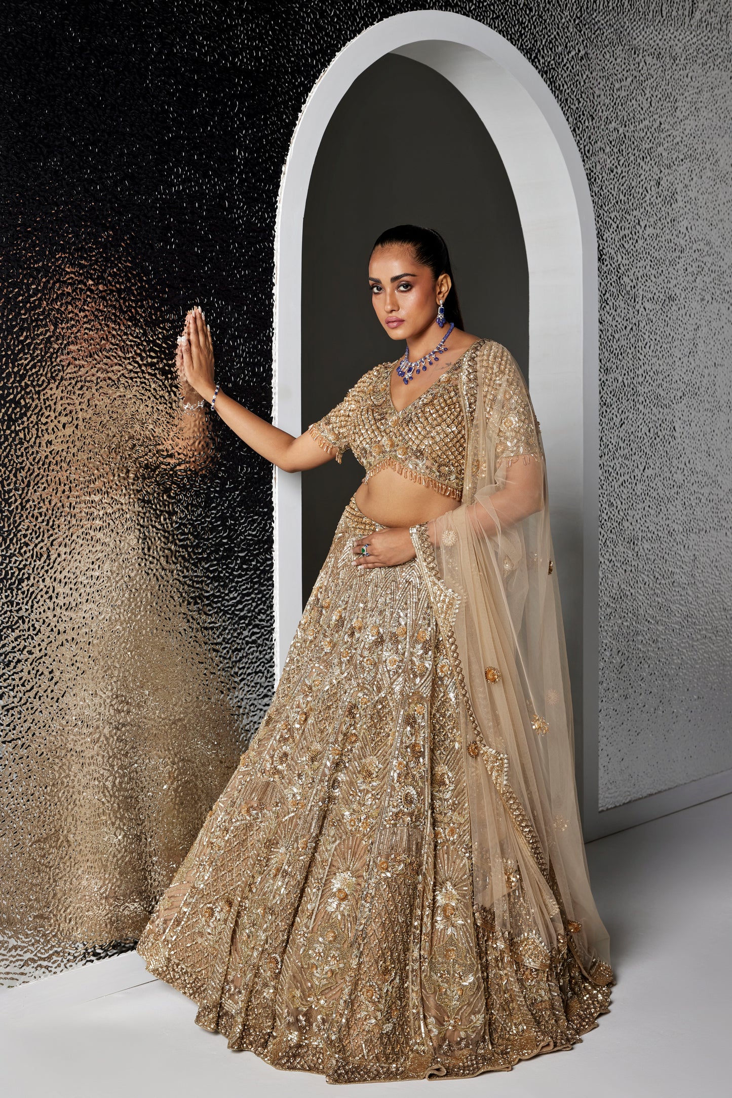 GOLD CIARA LEHENGA SET