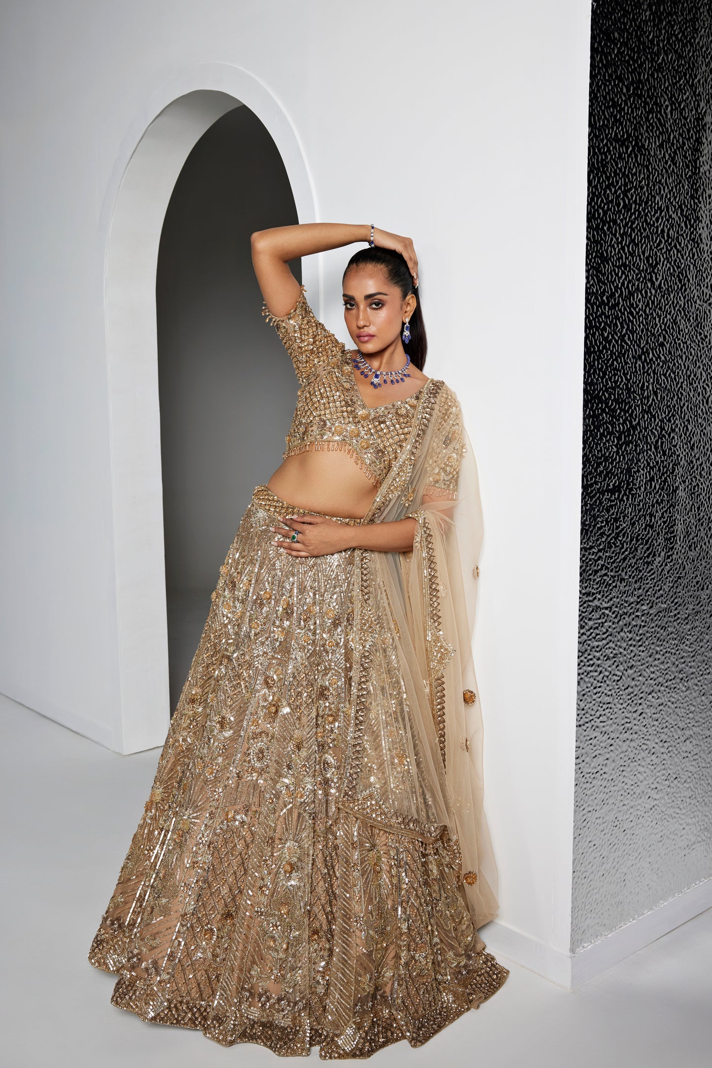 GOLD CIARA LEHENGA SET