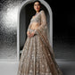 DULL GREY AND SILVER NATALIE LEHENGA SET