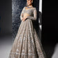 DULL GREY AND SILVER NATALIE LEHENGA SET