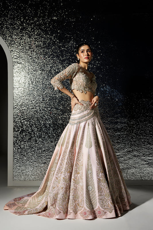 PINK LEAH BRIDAL LEHENGA SET