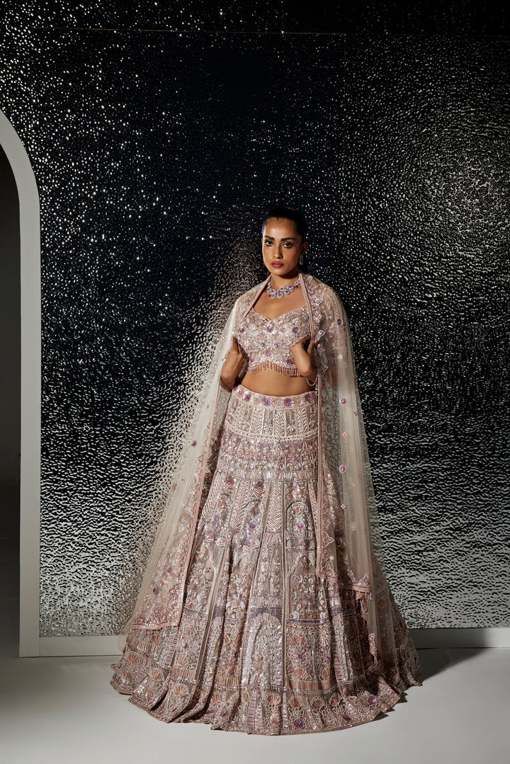 DUSTY PINK VERENA LEHENGA SET