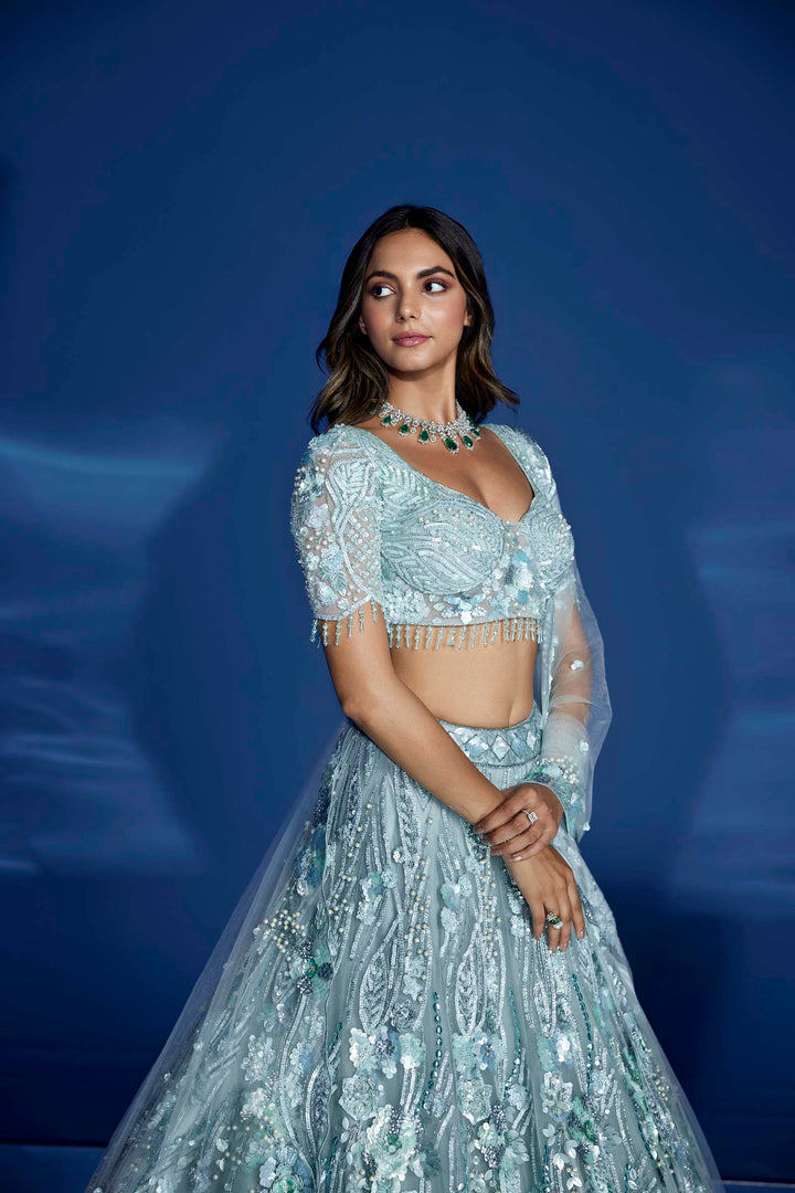 POWDER BLUE ZENITH LEHENGA SET