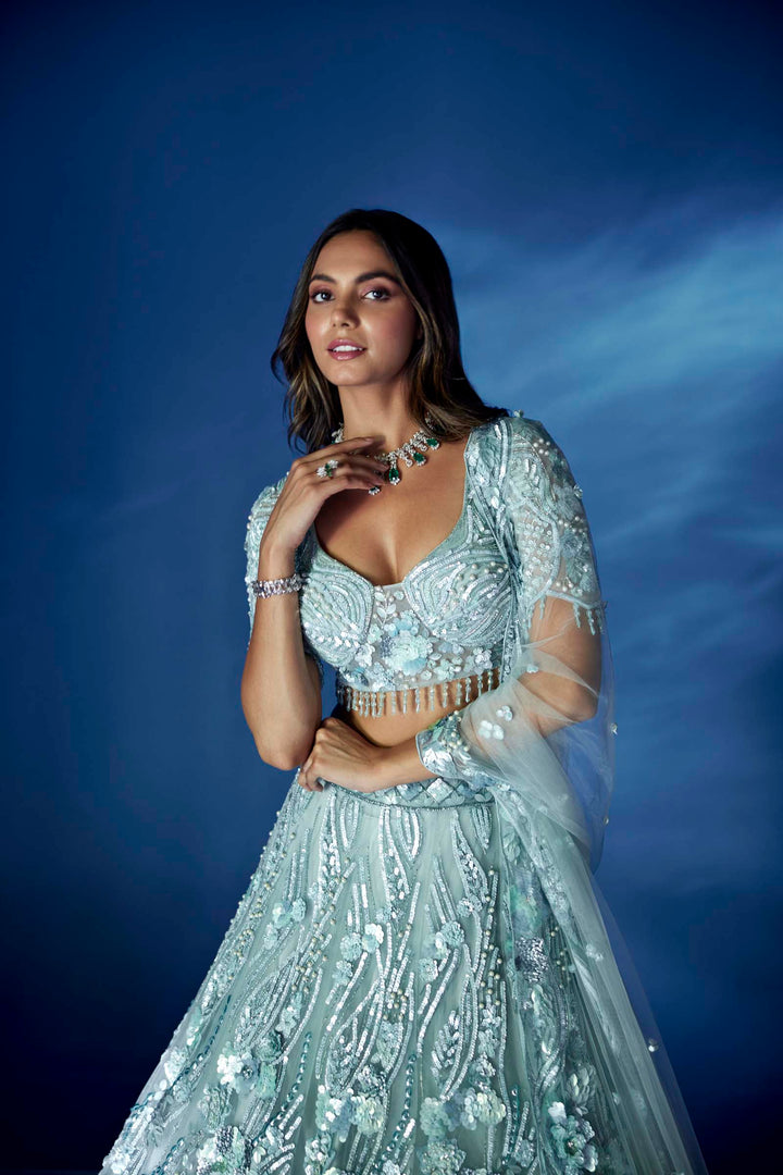 POWDER BLUE ZENITH LEHENGA SET
