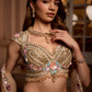 GOLD MULTICOLOUR 3D EMBROIDERED ZINNIA LEHENGA SET