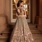 GOLD MULTICOLOUR 3D EMBROIDERED ZINNIA LEHENGA SET