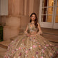 GOLD MULTICOLOUR 3D EMBROIDERED ZINNIA LEHENGA SET