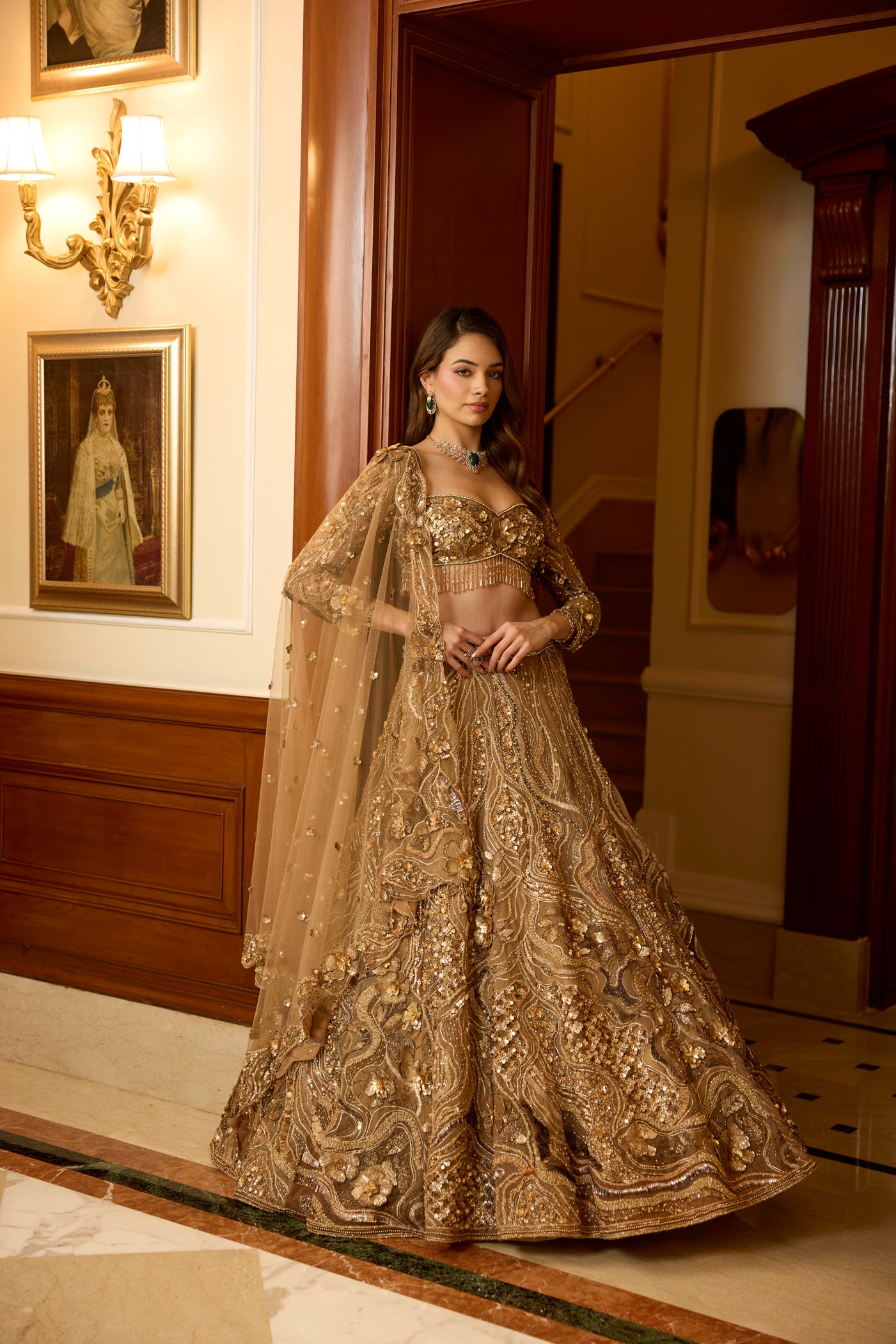 GOLD MARIGOLD LEHENGA SET