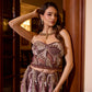 Statement fishcut lehenga in metallic plum and silver sequins – luxury Indian couture