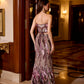 Statement fishcut lehenga in metallic plum and silver sequins – luxury Indian couture by opus atelier