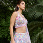 Pastel floral embroidered lehenga with 3D applique work by Opus Atelier