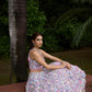Pastel floral embroidered lehenga with 3D applique work by Opus Atelier