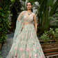 PASTEL MINT GREEN MULTICOLOUR DAPHNE LEHENGA SET