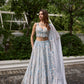 Luxury powder blue bridal lehenga set with hand-embroidered details and dupatta