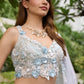 Luxury powder blue bridal lehenga set with hand-embroidered details and dupatta