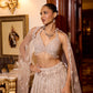Modern couture Indian wedding lehenga in silver grey with pearl and crystal detailing by opus atelier
