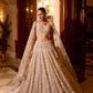 Modern couture Indian wedding lehenga in silver grey with pearl and crystal detailing by opus atelier